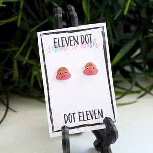 Cartoon Clarence Face Stud Post Earrings